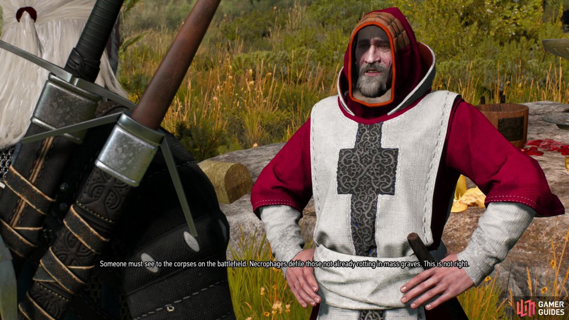 Talk to a priest southwest of Mulbrydale to start the quest &ldquo;Funeral Pyres&rdquo;.