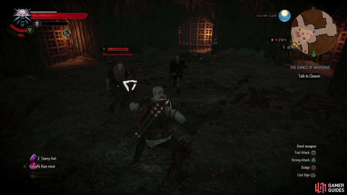 You can pick off troublesome enemies by hitting them with Axii,