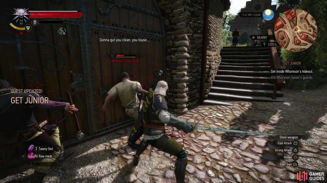 Kill the guards outside of Whoreson Junior&rsquo;s estate,