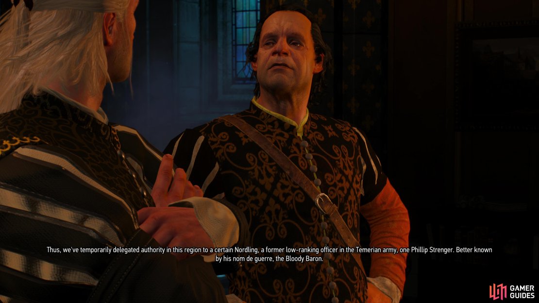 Following your meeting with Yennefer, talk to Ambassador var Attre to learn more about the war and the regions you&rsquo;ll be exploring.
