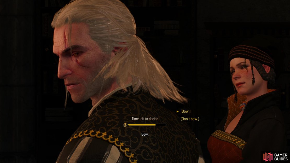 When you finally meet Emhyr you&rsquo;ll have to choose whether to bow or not.