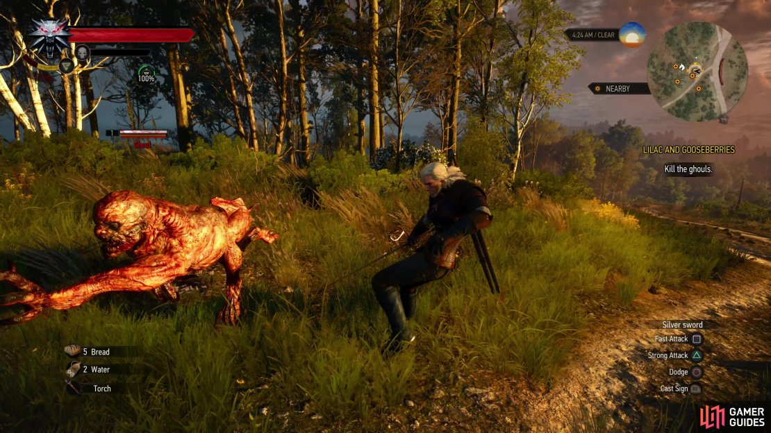 Your introduction to real combat will come in the form of several Ghouls. Dodge their attacks,