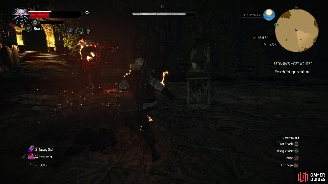 The Ifrit can shroud itself in flame, dealing fire damage over time when you&rsquo;re close to the elemental.