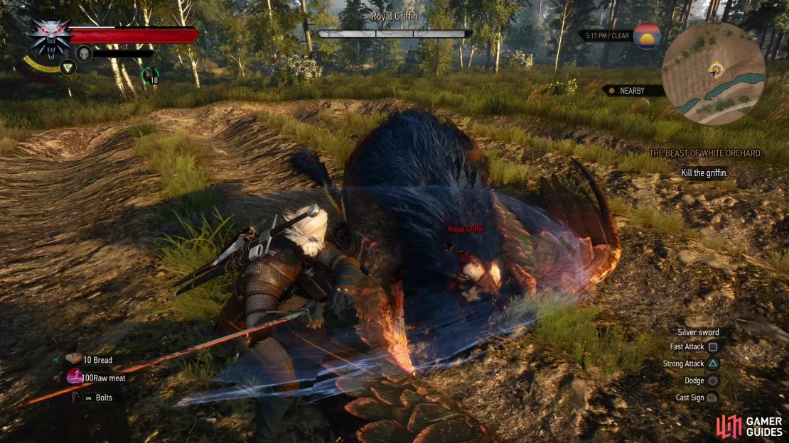 When the Griffin&rsquo;s guard is down, land a hit with your sword,