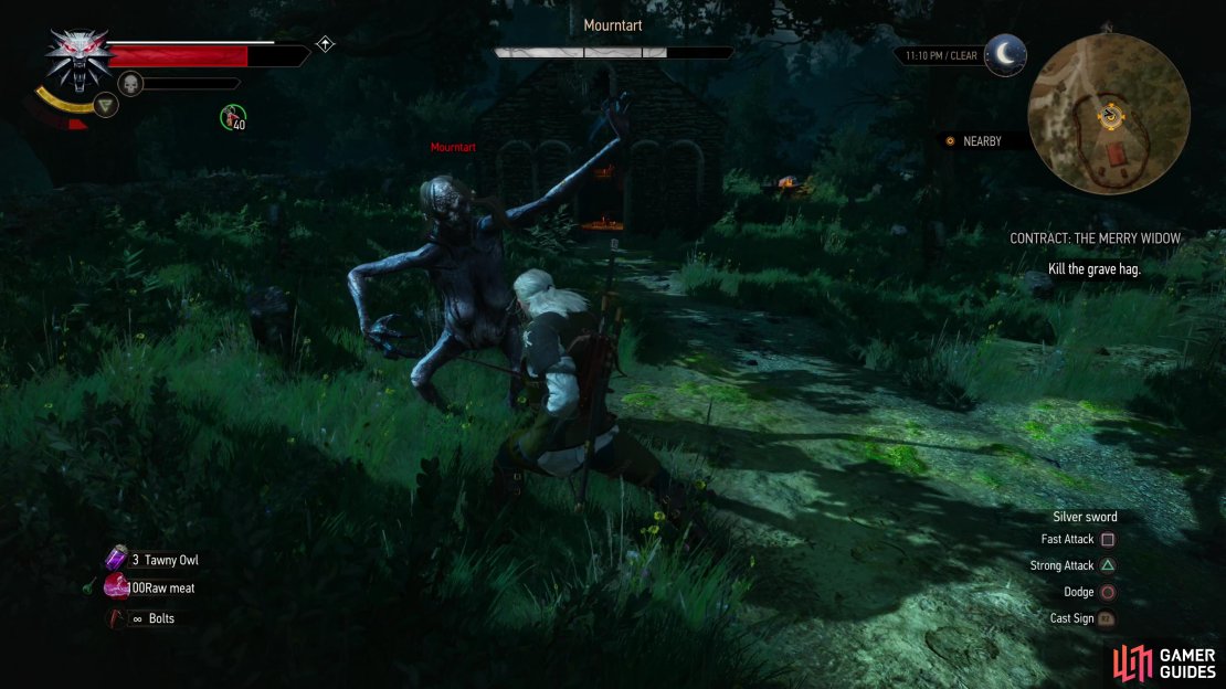 Mourntart prefers to mix it up in melee, and while her claw swipes are easy enough to dodge,