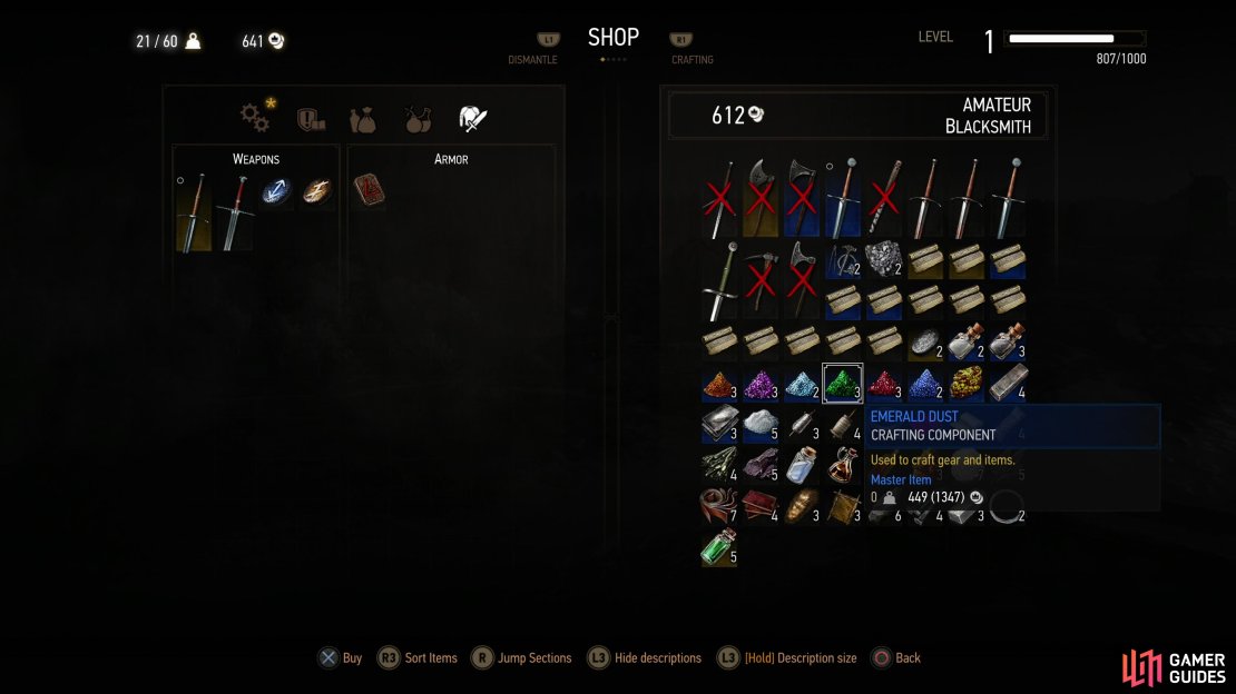 Emerald Dust is required to craft both weapons, and it&rsquo;s quite expensive if you have to buy it from blacksmiths.