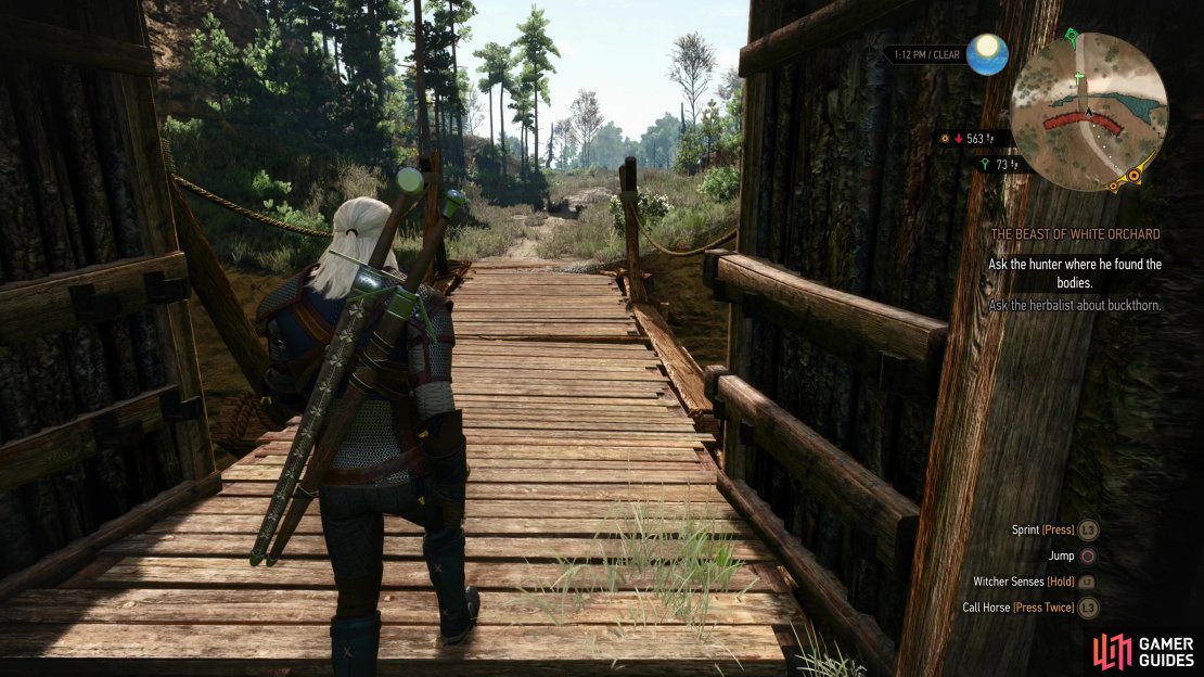 Follow a road northeast from White Orchard to open the gate to Cackler Bridge.