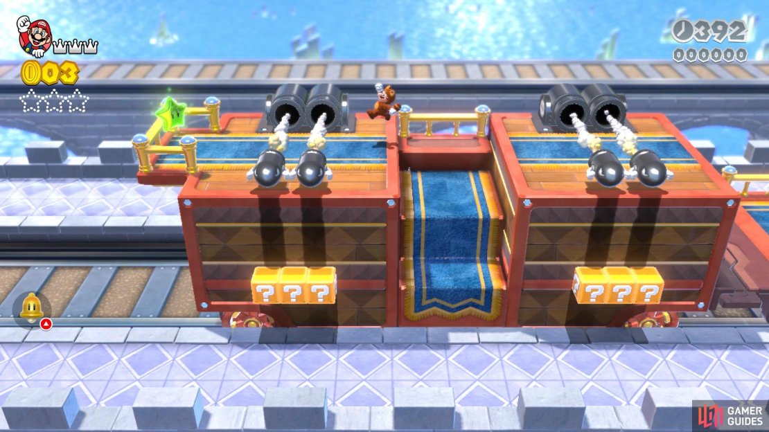 The first Green Star is on the left as soon as you start
