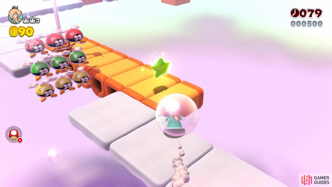 The first Green Star will be found on the first set of donut blocks