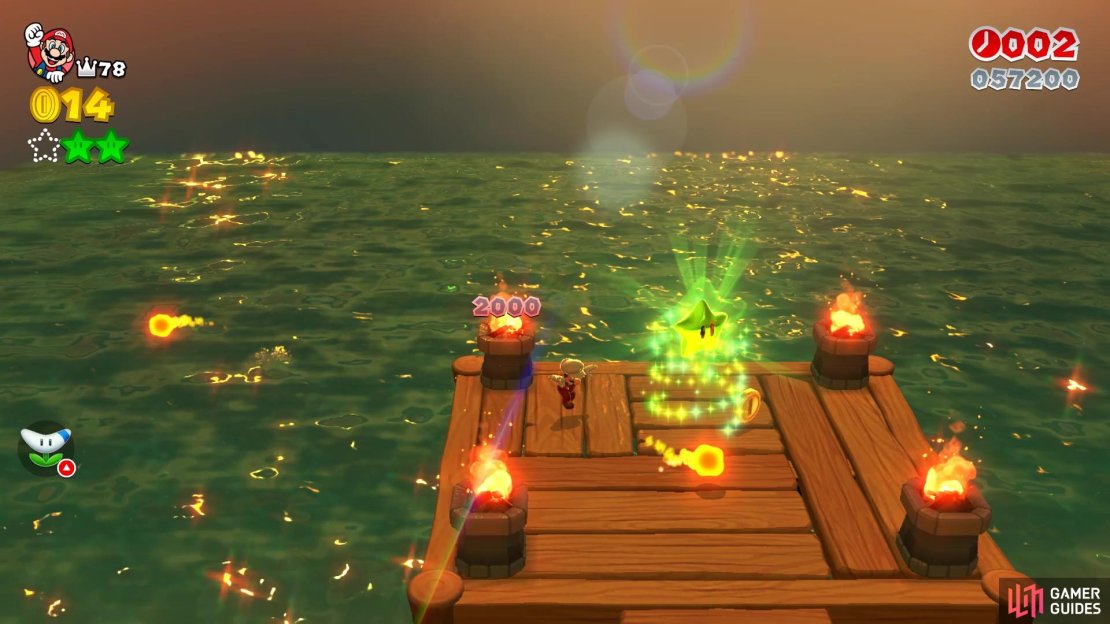 Light the four braziers here to get the first Green Star