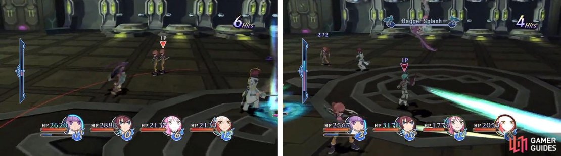 You need to focus on the minions to prevent them from duplicating (left), but don&rsquo;t forget about the boss who has some nasty ranged attacks (right).