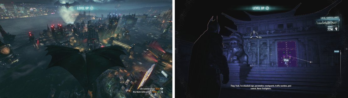 Return back across to Bleake Island (left) and enter Scarecrow&rsquo;s hideout (right).