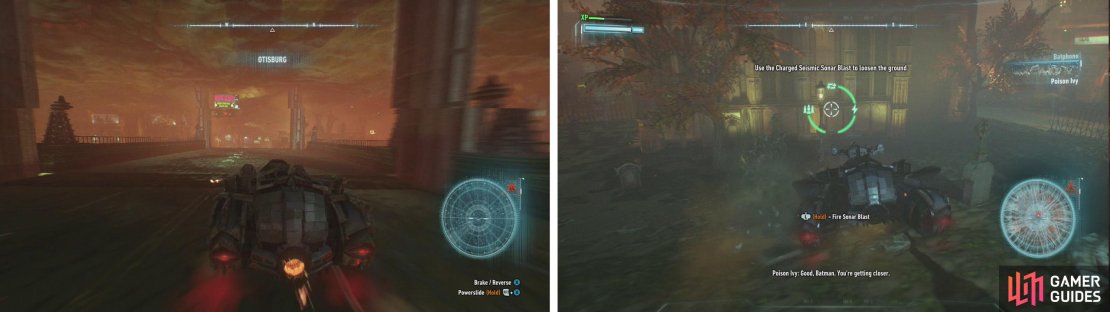 Follow the GPS to Founders&rsquo; Island (left). Use Sonar at the location in the graveyard of the Churchyard (right).