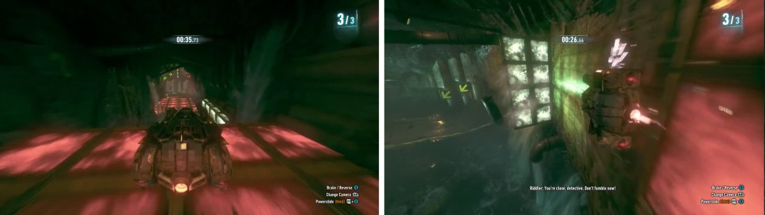Throughout the race we&rsquo;ll need to use the Riddler Access Code to manipulate red/white objects.