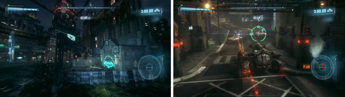 Hit the ramps square on to make the jumps (left). Save up your special meter to use during the final drone Tank fight (right).
