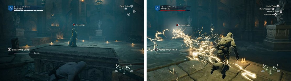 Use cover to avoid Germain&rsquo;s attacks from the Sword of Eden.
