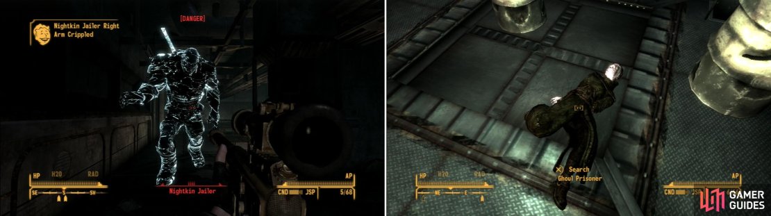 Kill the Nightking Jailer to get access to the cells below (left) where you can find Harland&rsquo;s friend (right).