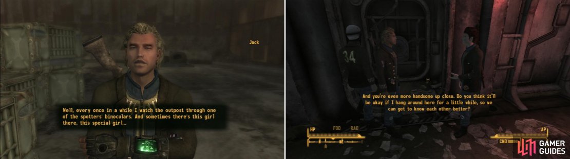 Jack has the hots for a girl he&rsquo;s seen&hellip; a natural enough occurance, complicated by Boomer isolationism (left). Play match-maker for Jack and, after much effort, the two love-birds will finally be able to hook up (right).