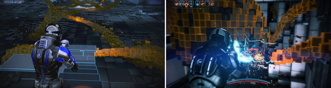 Clear the orange &lsquo;infected&rsquo; blocks this time as well as focusing on the path.
