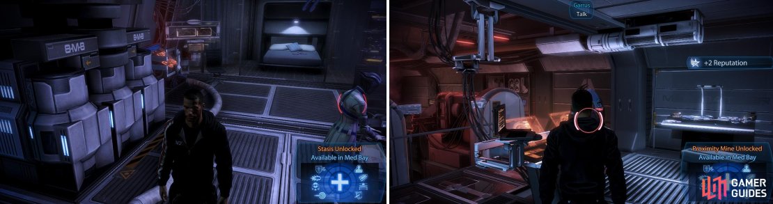 Speaking to Garrus unlocks his Proximity Mine skill provided you&rsquo;ve diligently spoken to him between missions (right) as well as Liara&rsquo;s Stasis skill (left).