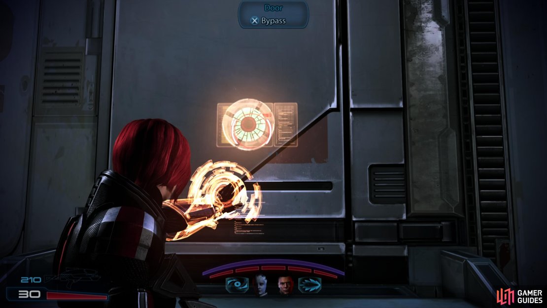 Defeat the enemies in the courtyard, then bypass the door they were guarding,