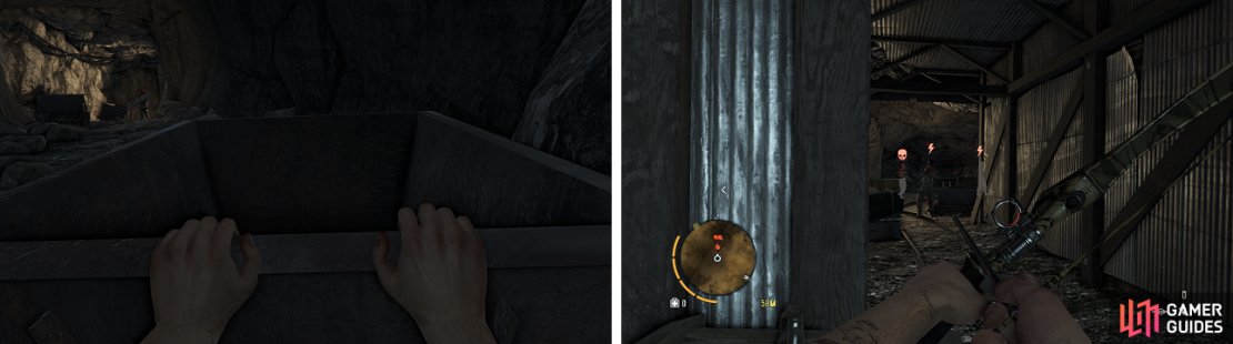 The mine cart near the beginning provides some cover from enemy fire, but you&rsquo;ll eventually have to abandon it not long into the mines.