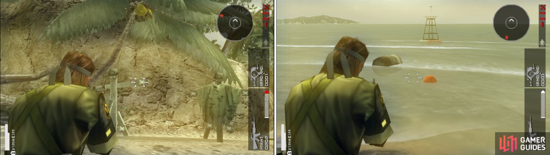 Follow Miller&rsquo;s advice and practice your shooting before proceeding to the next area. There are dummies and coconuts to shoot on the beach while there are oil drums and balls in the ocean.