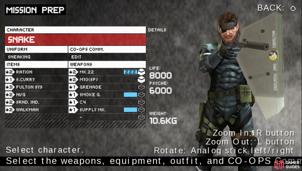 Bring the Sneaking camo. It&rsquo;ll muffle your steps making it easier to move around the mission.