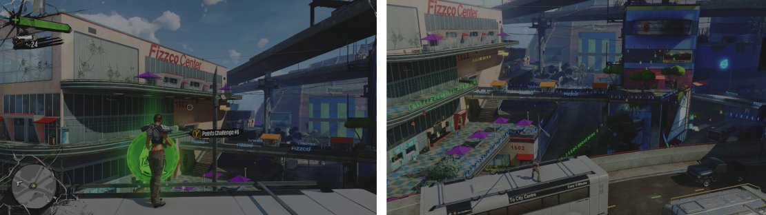 Start the challenge here (left). As the points are spread out, you&rsquo;ll have to discover an efficient route to colect them all (right).