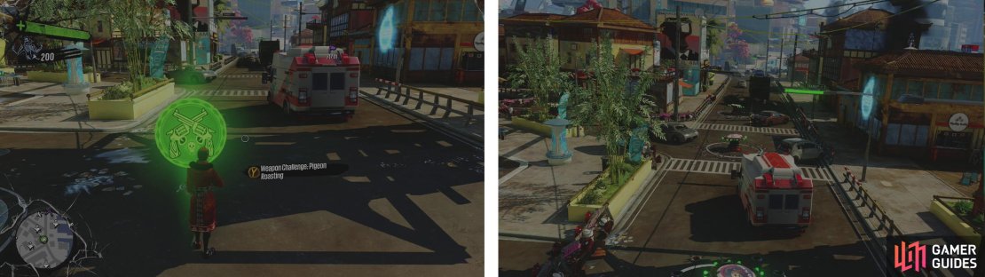 You can start the challenge here (left). We&rsquo;ll have to use those traps to kill pigeons&hellip; again (right).