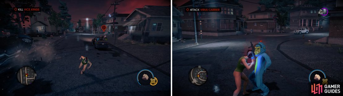 There&rsquo;s a variety of ways to stop the virus carrier in the car, such as with your powers or even a good ol&rsquo; rocket launcher. Once you do, attack the person and absorb the virus as usual.