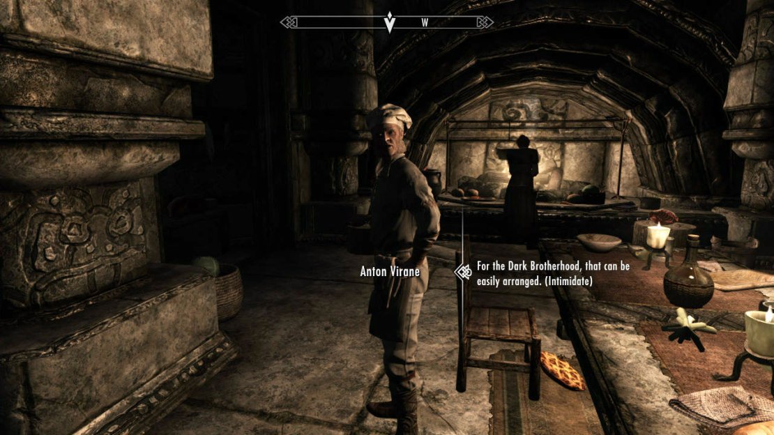 Anton lives in Markarth, so let&rsquo;s go fast travel there. Head to the back of the town and enter Understone Keep. Anton is the cook here and is up the path a ways and to the left (in the kitchen). Now, he has full time help with a young man for the day and during the evenings a maid will hang about, but if you wait until nighttime everyone will be in bed.