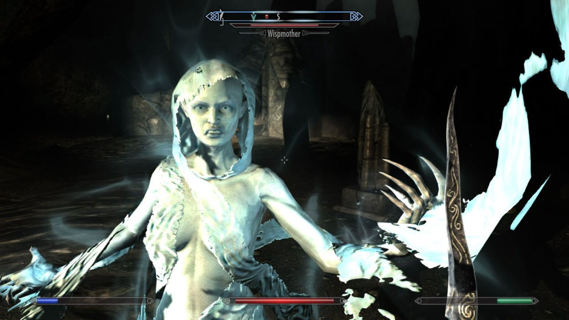 After the large flag-like thing, there&rsquo;s a place that resembles a cemetery, with more of those Magic Anomalies. There&rsquo;s also a Wispmother mini-boss. Take it out with Fire, as well as the Shades it summons. Now follow the northeast path and grab the chest. The voice speaks again and drains your MP once more&hellip;