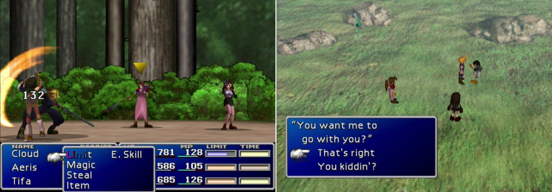 If you explore the forests outside of Junon you can encounter a &ldquo;Mystery Ninja&rdquo; (left). Beat some sense into her and pick the right responses and she&rsquo;ll agree to tag along (right).