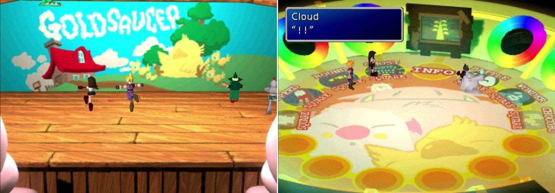 Depending on your actions earlier in the game you&rsquo;ll get to enjoy a &ldquo;date&rdquo; with either Aeris, Barret, Tifa or Yuffie (left). As you return to the Ghost Square from your date, you&rsquo;ll find out who the traitor in your midst is (right).
