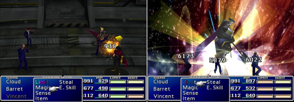 Elena helps even the odds in this final fight against the Turks&hellip; numerically at least (left). Using powerful attacks to defeat all three Turks at once will ensure you get the best rewards at the end of the battle (right).