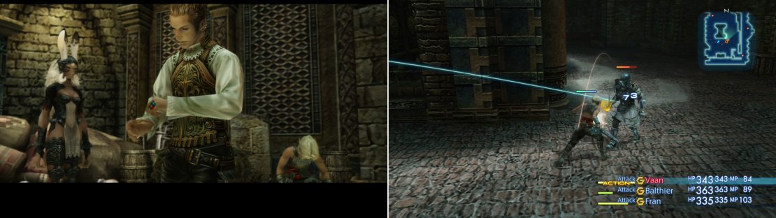 After defeat the Seeq you&rsquo;ll reacquire your gear (left), enabling you to fight the Imperials visiting the prison (right).