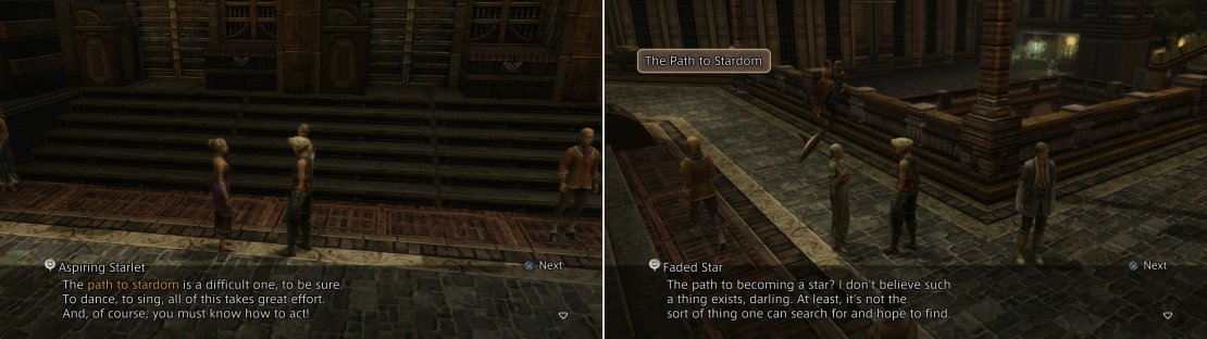 An Aspiring Starlet will complain about the &ldquo;path to stardom&rdquo; (left), while a Faded Star will discount the concept entirely (right).