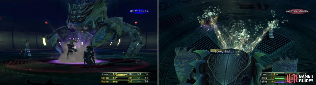 Aranea is a stronger version of Boris, the giant crab. It uses Spider Bite (left) and Gooey End (right) which is a stronger version of Sticky End. He isn&rsquo;t difficult.