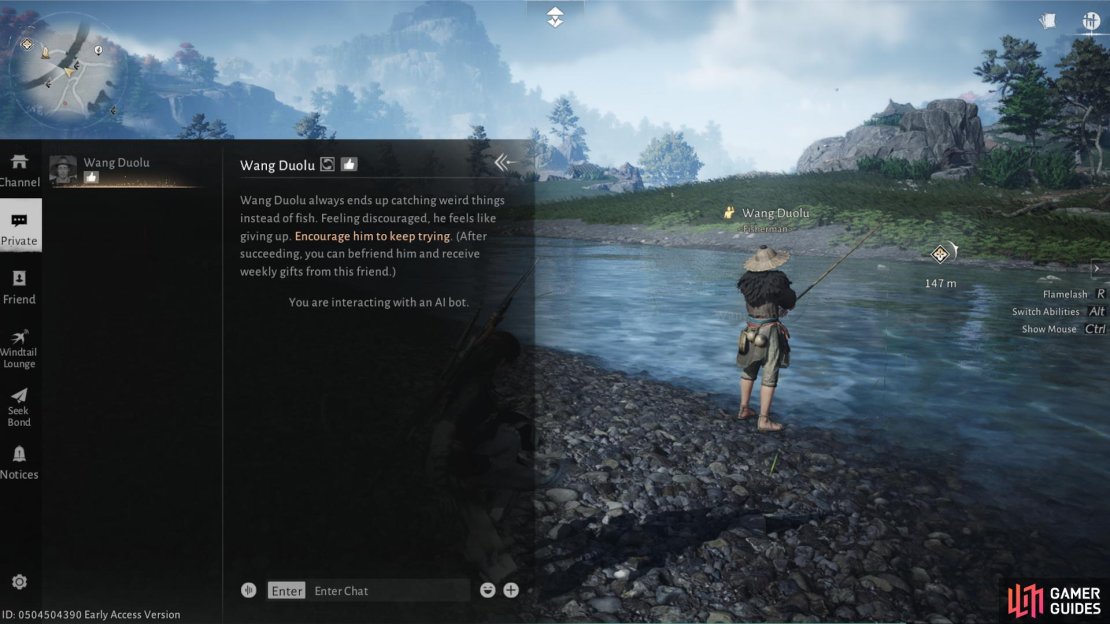 I get the immersion of talking to an NPC using AI&hellip; But at least make it work. Image via Gamer Guides / NetEase.