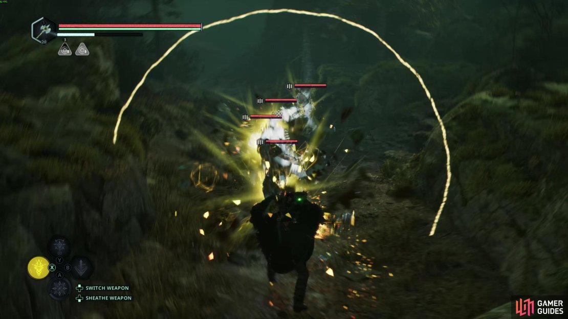 There&rsquo;s simply too much power in many Glyphs, making some of the combat way too simple. Image via Gamer Guides / Nacon.