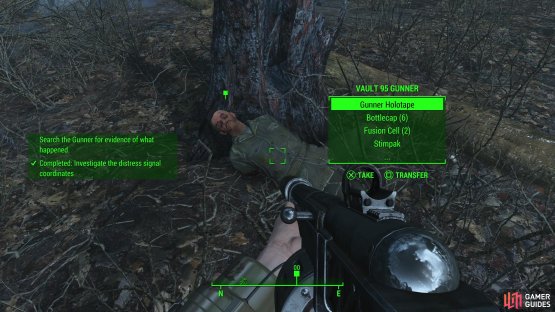 where you&rsquo;ll find a Gunner you can loot for a Gunner Holotape, after which you can hack into the Gunner&rsquo;s Pip-Boy.