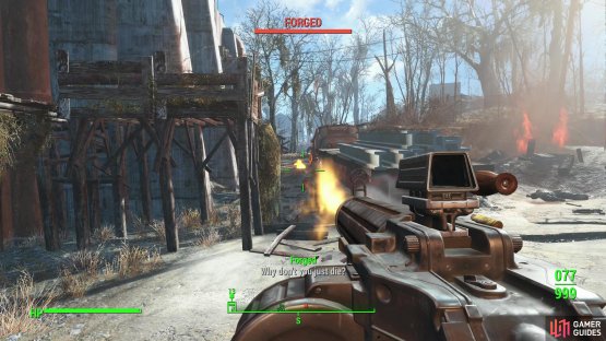 The first step in the quest &ldquo;Crucible&rdquo; is, of course, to fight your way into Saugus Ironworks.