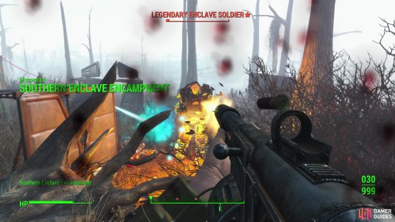 As you might expect, there are Enclave Soldiers - often with Power Armor - at each Enclave Encampment.