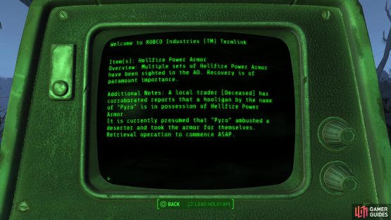 While you can find out about the &ldquo;Pyromaniac&rdquo; quest by perusing an Enclave terminal during &ldquo;Echoes of the Past&rdquo;,