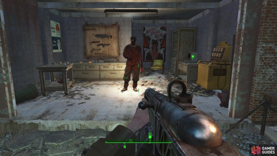 where you&rsquo;ll find that a merchant named Suggs has set up shop. Check out his terminal to advance the quest.