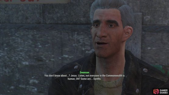 Succeed at some dialog checks when talking to Swanson to gain some intel,