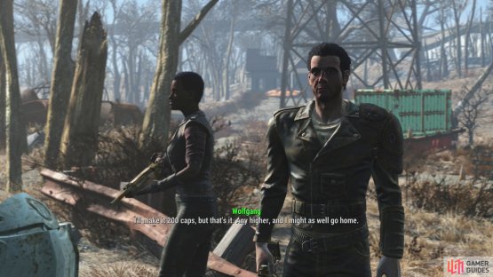 You can haggle Wolfgang up to 200 Caps,