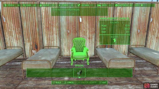 The material cost of building the chair is trivial for the XP gained.
