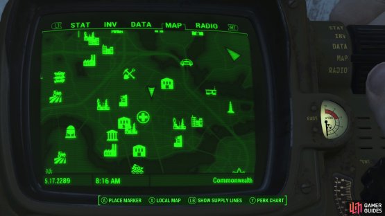 The location of Plumber&rsquo;s Secret on the map.